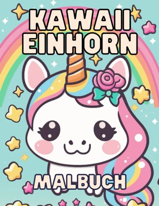 Kawaii Einhorn Malbuch - Entspannung und Kreativität für Kinder und Erwachsene: 50 einzigartige Designs zum Ausmalen und Verlieben