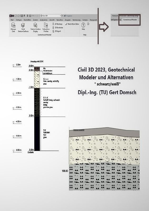 Civil 3D Version 2023 / Civil 3D 2023 Geotechnical Modeler und Alternativen "schwarz/weiß" (Information)