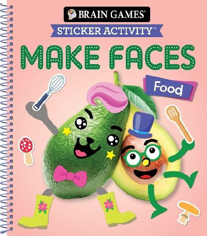 Brain Games - Sticker Activity - Make Faces: Food (Age 3 Years and Up)