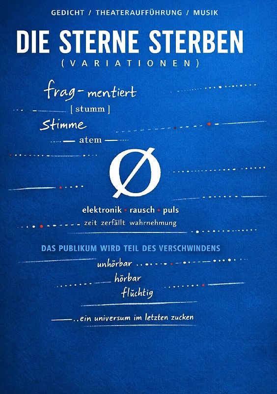 Die Sterne sterben Variationen Klangstück Experiment