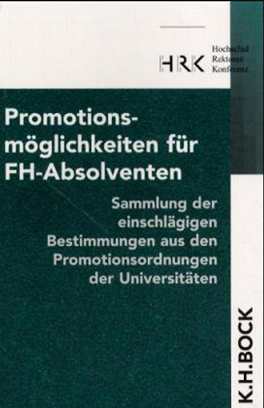 Promotionsmöglichkeiten für FH-Absolventen