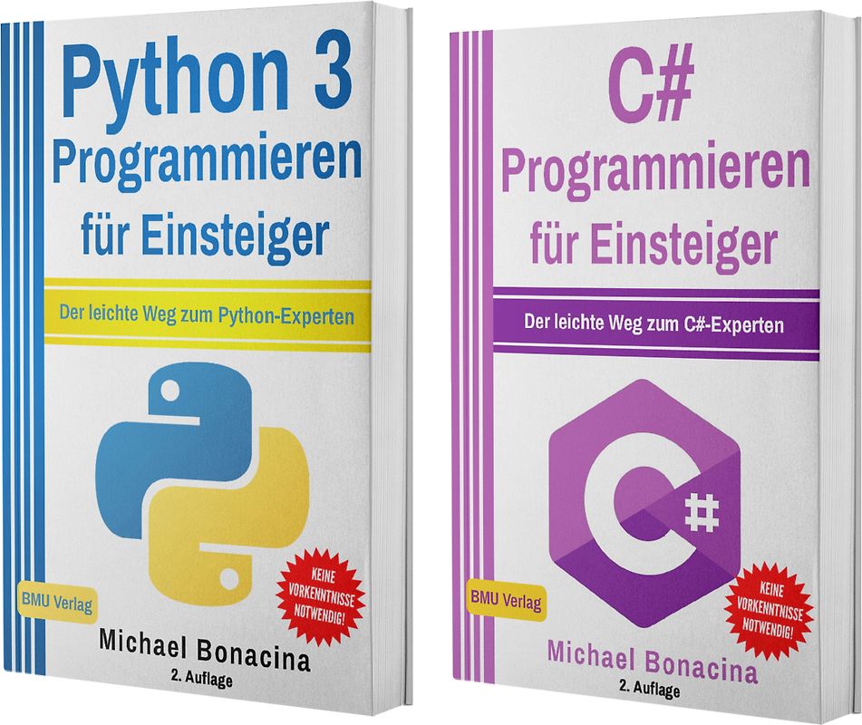 Python 3 Programmieren für Einsteiger + C# Programmieren für Einsteiger (Taschenbuch)