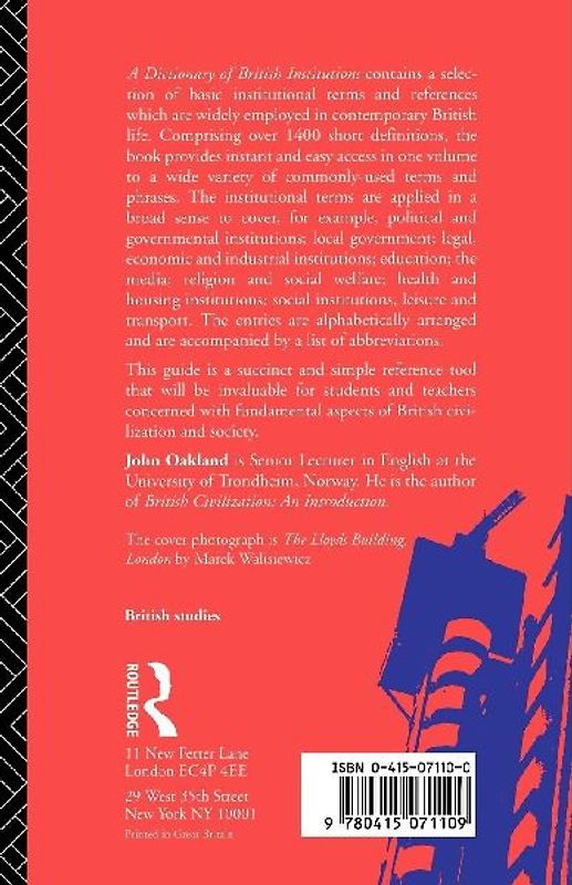 A Dictionary of British Institutions