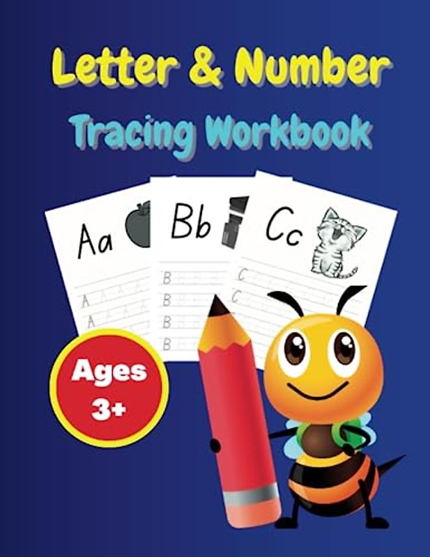 Letter & Number tracing workbook: suitable for children aged 3+, home-school learning