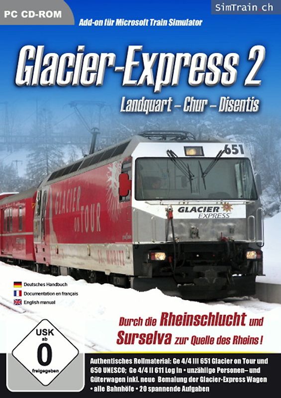 Trainsimulator MS AddOn: Glacier Express 2 PC Spiele