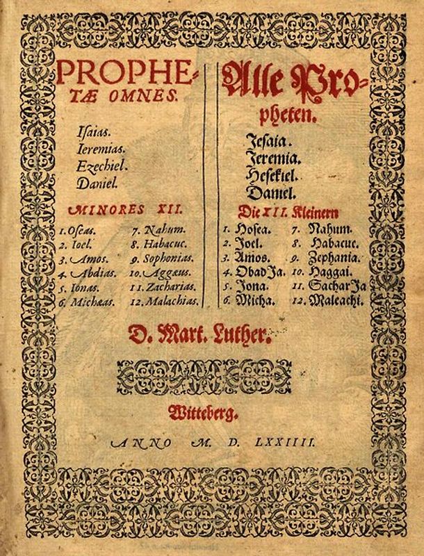 Biblia Germanico-Latina [9] Prophetae Omnes: Isaias. Ieremias. Ezechiel. Daniel. Minores XII.... Alle Propheten...