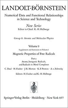 Atoms, Inorganic Radicals and Radicals in Metal Complexes / Atome, anorganische Radikale und Radikale in Metallkomplexen