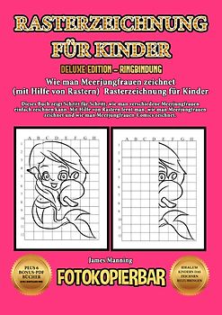 Wie man Meerjungfrauen zeichnet (mit Hilfe von Rastern) Rasterzeichnung für Kinder