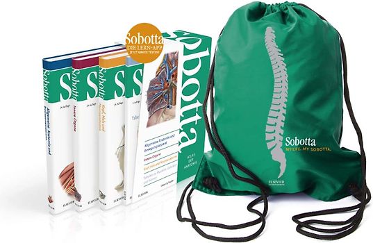 Sobotta, Atlas der Anatomie - 3 Bände und Tabellenheft im Schuber mit Sportbeutel