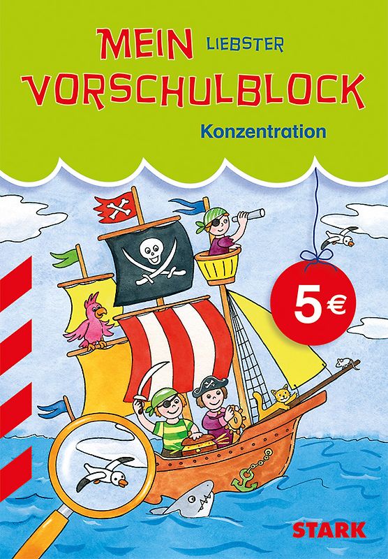 Rucksackblock Vorschule - Konzentration (Motiv Piratenschiff)