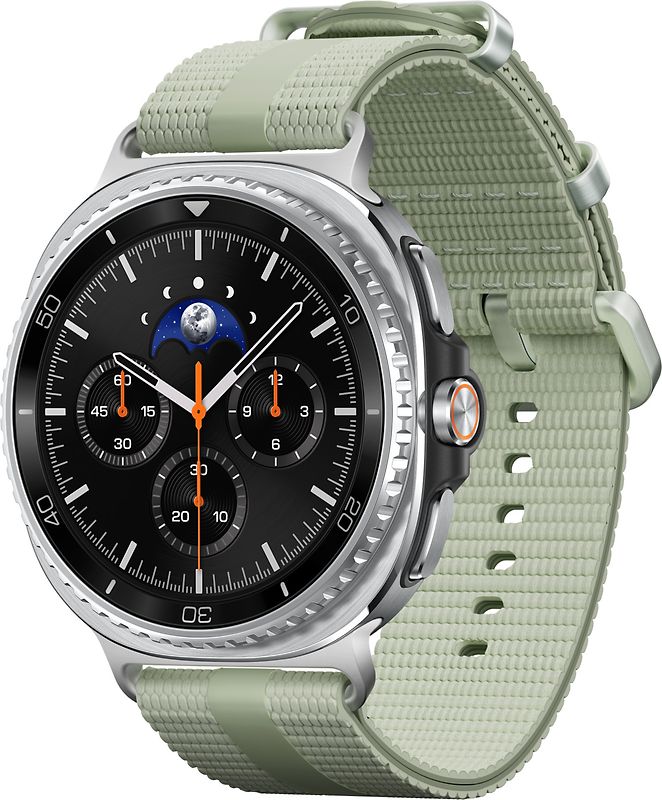 Samsung Galaxy Watch8 Classic 46 mm Boîtier aluminium noir sur Sport Chic M/L vert sauge [Wi-Fi + 4G]