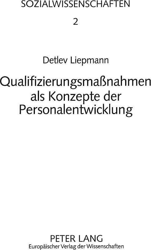 Qualifizierungsmaßnahmen als Konzepte der Personalentwicklung
