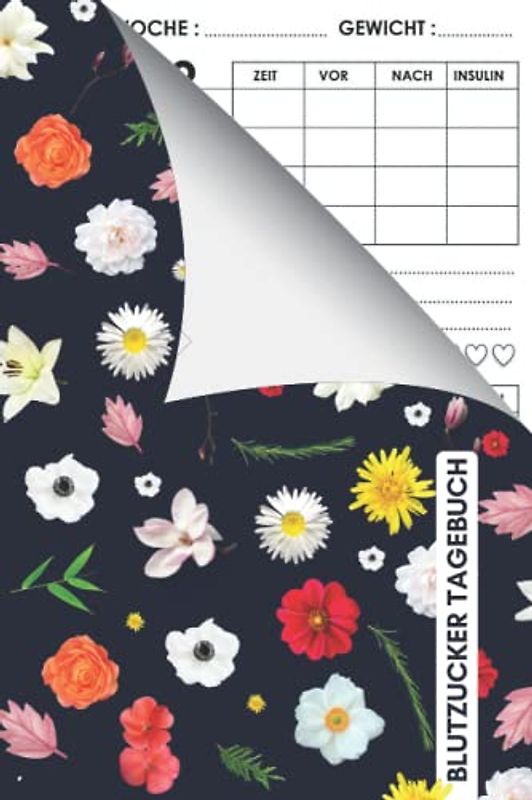 Blutzucker Tagebuch: Diabetes tagebuch, Tägliche Aufzeichnung von Mahlzeiten, Blutzucker, Insulin und Notizen, 52 Woche Blutzuckertagebuch.