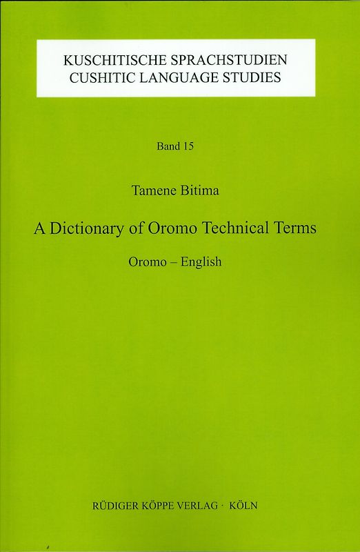 A Dictionary of Oromo Technical Terms