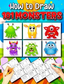 How to Draw 101 Monsters: Awesome Monster Them Easy Step-By-Step Drawing for Kids