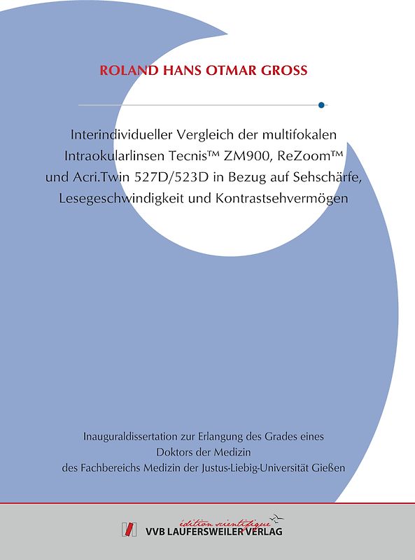 Interindividueller Vergleich der multifokalen Intraokularlinsen Tecnis™ ZM900, ReZoom™ und Acri.Twin 527D/523D in Bezug auf Sehschärfe, Lesegeschwindigkeit und Kontrast-sehvermögen