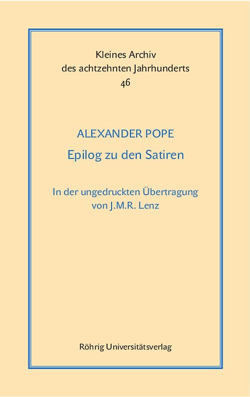 Epilog zu den Satiren. Dialog I