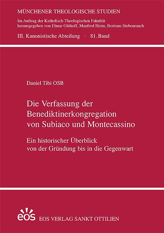 Die Verfassung der Benediktinerkongregation von Subiaco und Montecassino