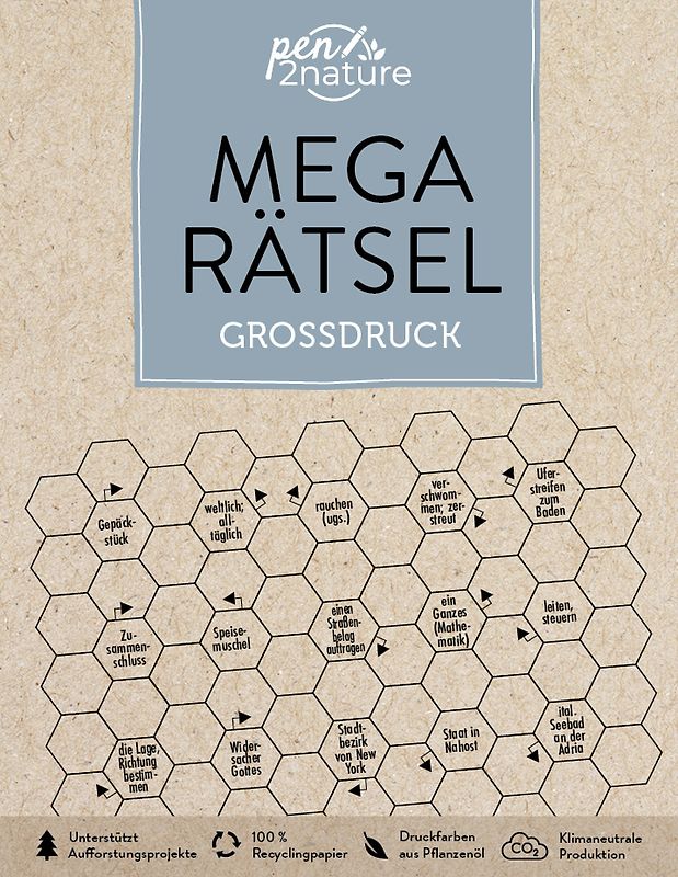 Mega-Rätsel Großdruck. Bunter Rätselmix in Großschrift