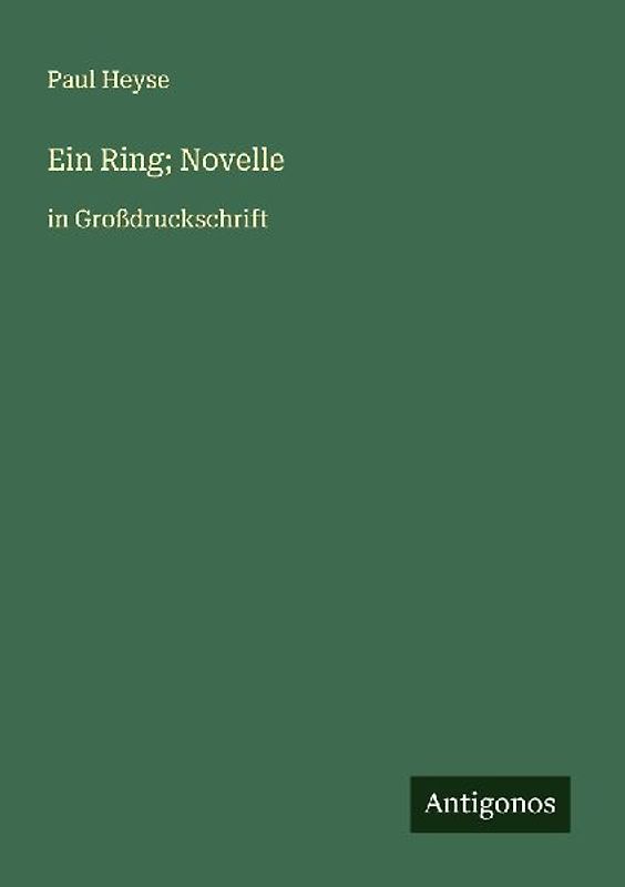 Ein Ring; Novelle