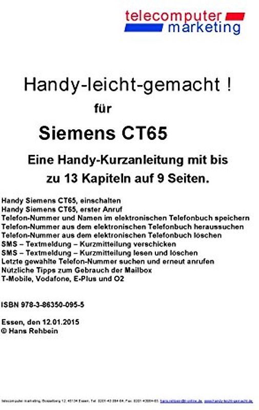 Siemens CT65-leicht-gemacht. Handy-leicht-gemacht für Siemens CT65