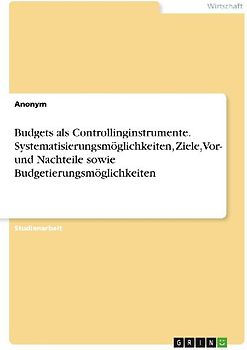 Budgets als Controllinginstrumente. Systematisierungsmöglichkeiten, Ziele, Vor- und Nachteile sowie Budgetierungsmöglichkeiten