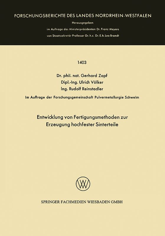 Entwicklung von Fertigungsmethoden zur Erzeugung hochfester Sinterteile