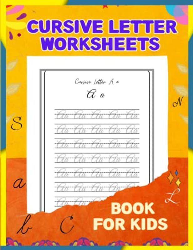 Cursive-Letter-Worksheets: Boost Your Child's Writing Skills, Fun and Easy Cursive-Letter-Worksheets Book for Kids, Improve Penmanship | Handwriting ... | Learn to Write | Homeschool Supplies | Gift