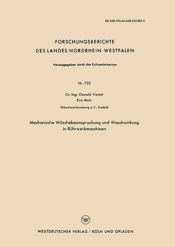 Mechanische Wäschebeanspruchung und Waschwirkung in Rührwerkmaschinen