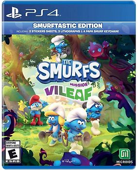 Die Schlümpfe Mission ViLeaf - Smurfastic Edition [inkl. 2 Aufklebersets, 3 Drucke, Papa Schlumpf Schlüsselanhänger, US Import] PlayStation 4