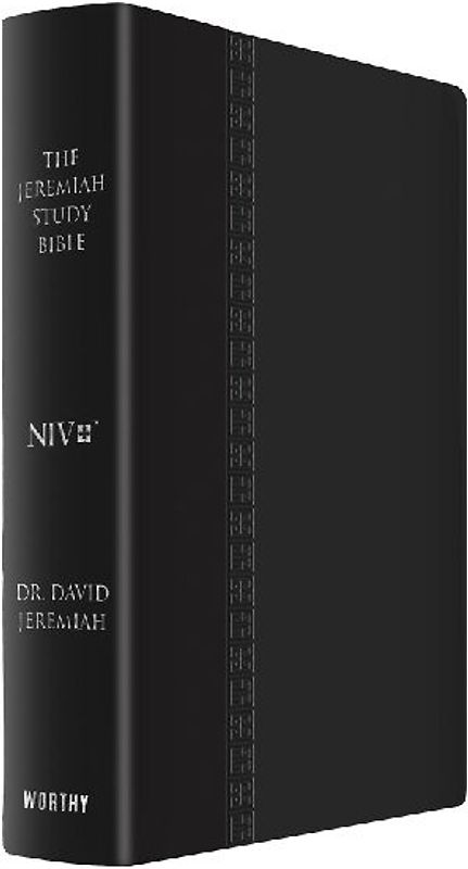 The Jeremiah Study Bible, NIV (Large Print, Black W/ Burnished Edges) Leatherluxe W/Thumb Index