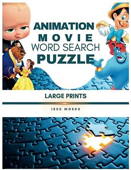 Animation Movie Word Search Puzzle With Pictures: Large Prints: 1800 Words 8.5 by 11 Inches in Size: 180 Pages