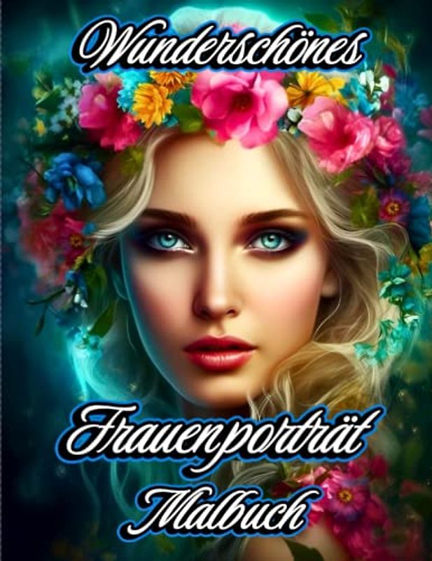 Wunderschönes Frauenporträt Malbuch: Schöne Mädchengesichter zum Ausmalen für Teenager und Erwachsene