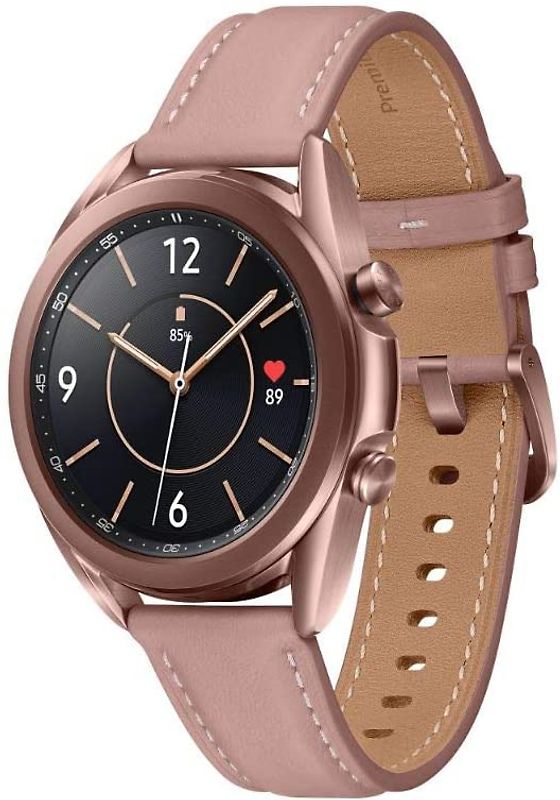 Samsung Galaxy Watch 3 41 mm boîtier en acier inoxydable mystic bronze et bracelet cuir bronze [Wi-Fi]