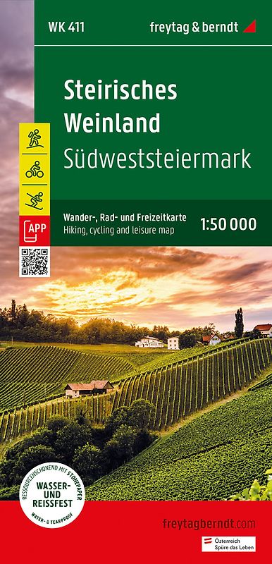 freytag & berndt Wanderkarte WK 411 Steirisches Weinland, Südweststeiermark 1:50.000