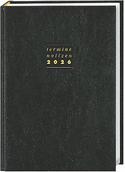 Terminer A5, Leder schwarz 2026