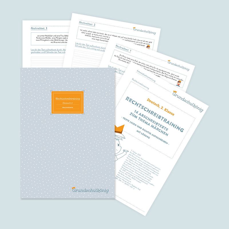 Rechtschreibtraining für die 2. Klasse: 14 Abschreibtexte zum Thema “Märchen”