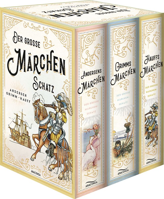 Der große Märchenschatz (Andersens Märchen - Grimms Märchen - Hauffs Märchen) (3 Bände im Schuber)