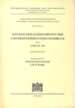 Katalog der Handschriften der Universitätsbibliothek Innsbruck