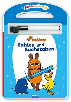 Trötsch Die Maus Schreib und wisch weg Pappenbuch Zahlen und Buchstaben