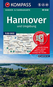 KOMPASS Wanderkarten-Set 848 Hannover und Umgebung (2 Karten) 1:50.000