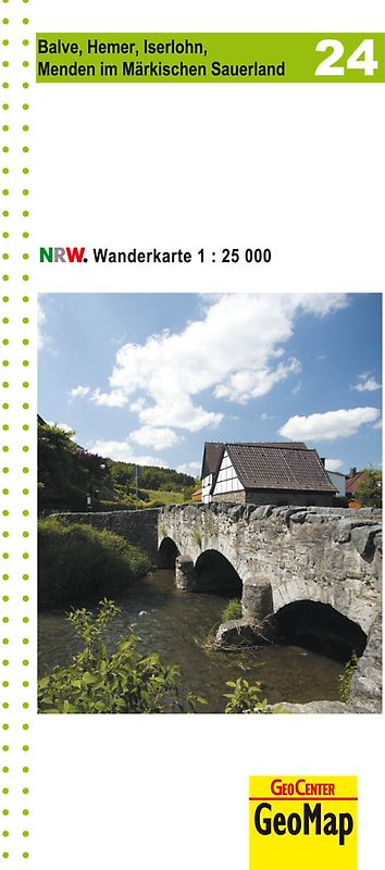 Balve, Hemer, Iserlohn, Menden im Märkischen Sauerland Blatt 24, topographische Wanderkarte NRW