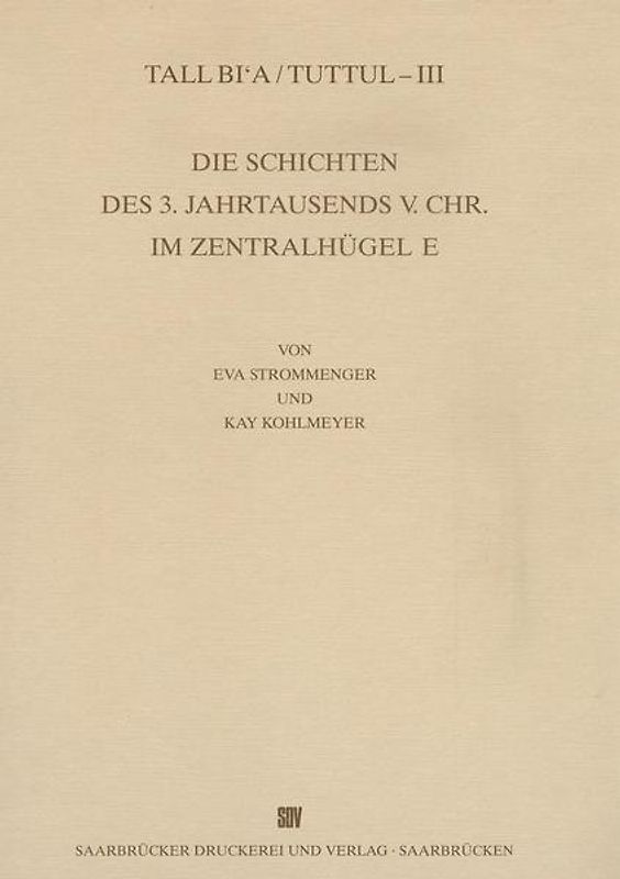 Tall Bi'a /Tuttul / Die Schichten des 3. Jahrtausends v. Chr. im Zentralhügel