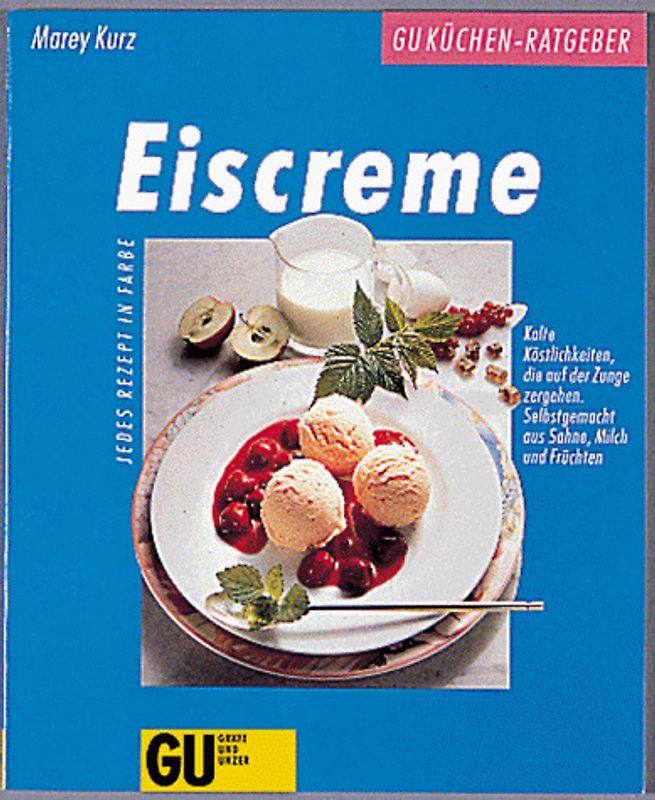 Eiscreme. Kalte Köstlichkeiten, die auf der Zunge zergehen. Selbstgemacht aus Sahne, Milch und Früchten