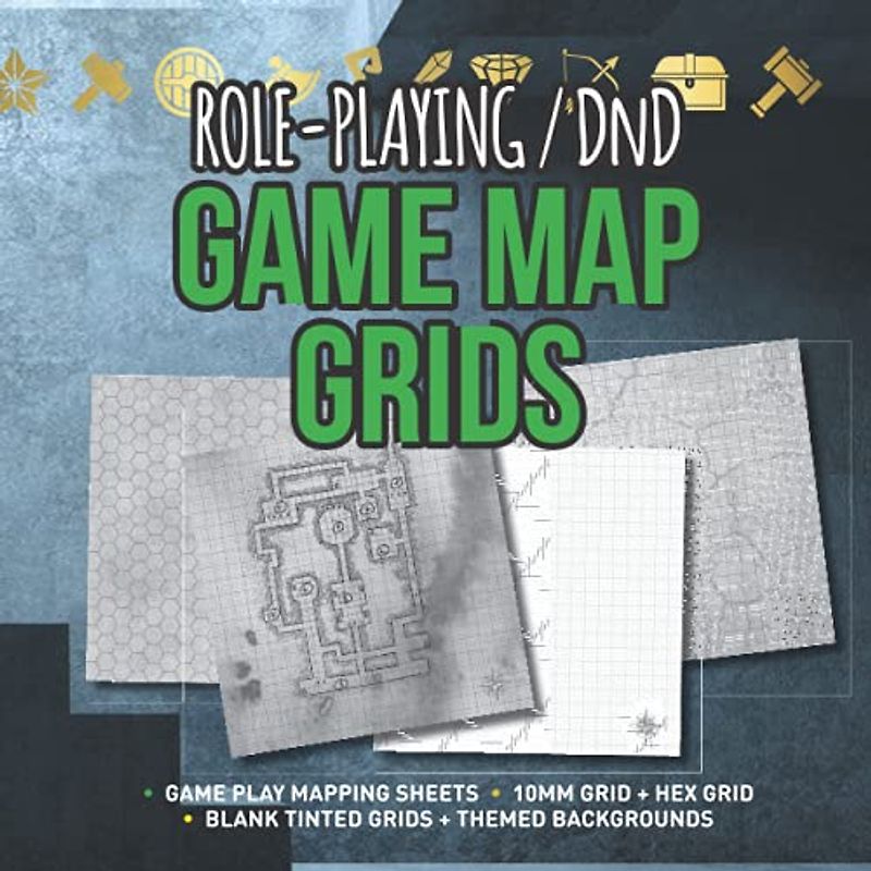 ROLE-PLAYING / DnD GAME MAP GRIDS DOUBLE-SIDED MAP GRIDS: Perfect for mapping out dungeons and fantasy land layouts, and keeping track of your RPG worlds!