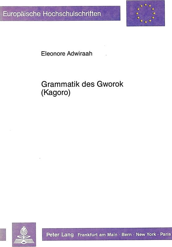 Grammatik des Gworok (Kagoro)