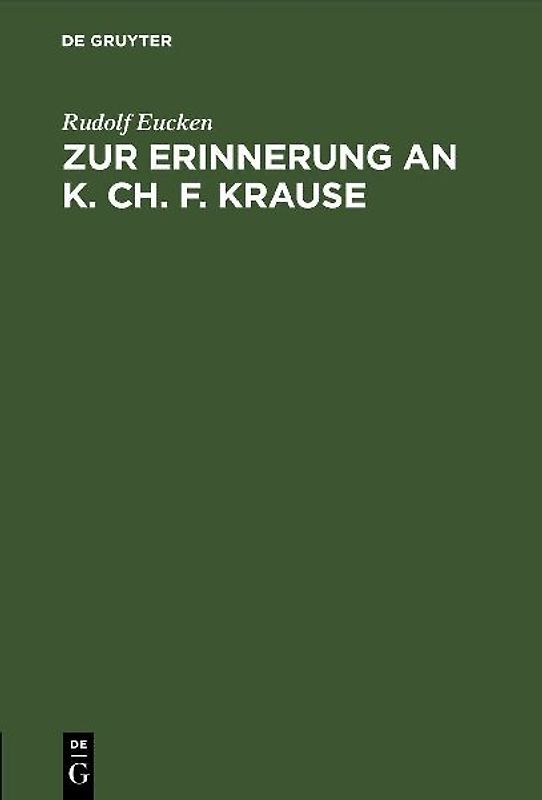 Zur Erinnerung an K. Ch. F. Krause