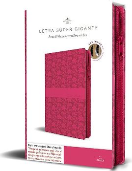 Biblia Reina Valera Revisada 1960 Letra Súper Gigante, Símil Piel Fucsia Rosada, Cremallera E Índice / Spanish Bible Rvr 1960 Super Giant Print, Fuchsia Pink