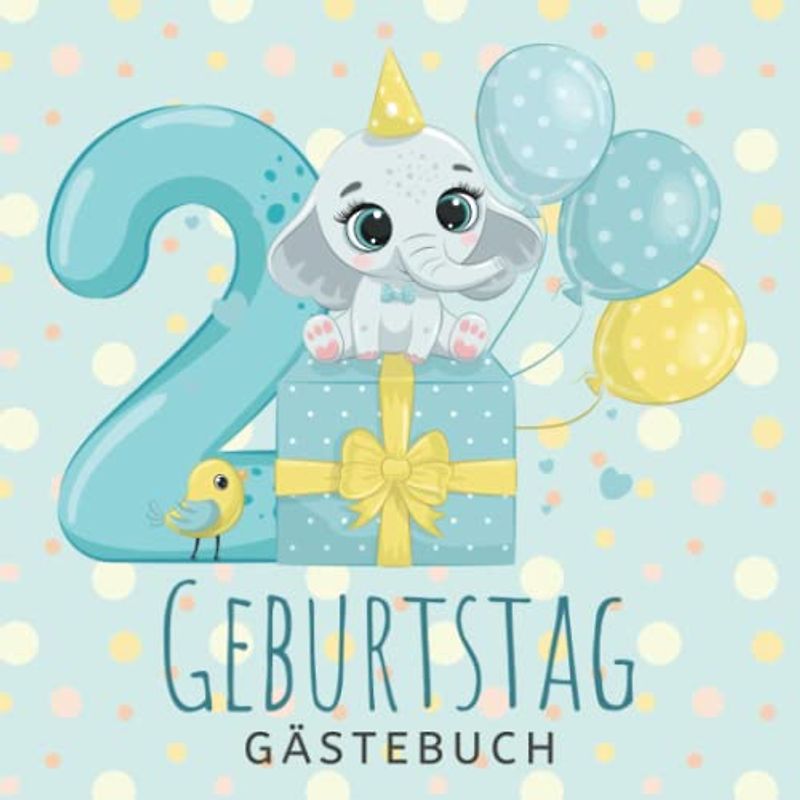 Gästebuch 2. Geburtstag: Buch zum Eintragen für Glückwünsche und die schönsten Fotos der Gäste I Geschenk für Mädchen oder Junge I Geschenkidee 2. Geburtstag zur Erinnerung
