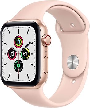 Apple Watch SE 44 mm boîter aluminium or et bracelet sport rose des sables [Wi-Fi + Cellulaire]